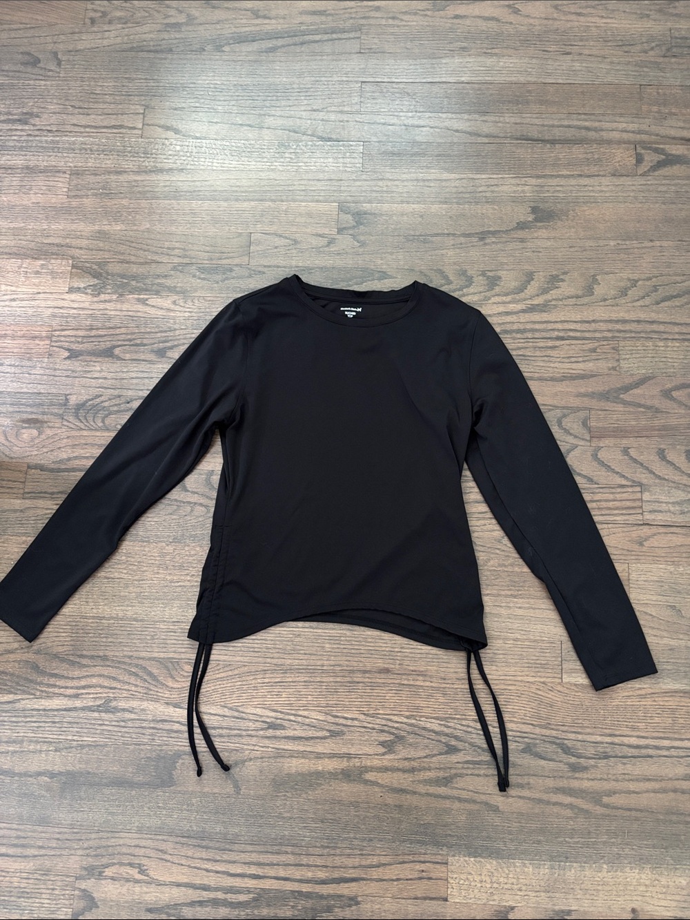 Elegant Black Long Sleeve Top with Side Ties
